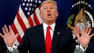 President Donald Trump with Vice-President Mike Pence in Bedminster, New Jersey, on 10 August 2017