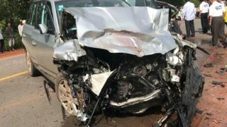 La scène de l'accident qui a coûté la vie à la femme du Prince Norodom Ranariddh.