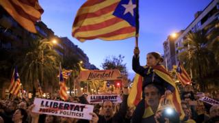 Manifestación en Barcelona, España