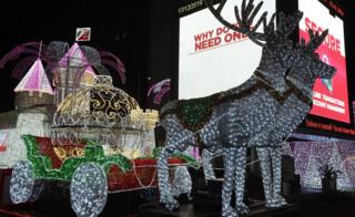 Christmas illuminations are seen in the streets of Lagos, Nigeria - 17 December 2019