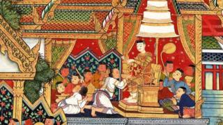 Mural Painting in the ubosot of Wat Amphawan