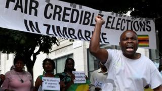 protesta en Zimbabue