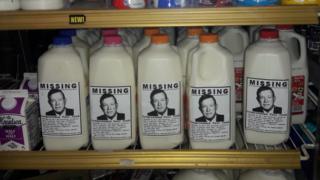 Milk cartons with Paul Cook "missing" advert