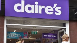 A general view of a Claire's Accessories store entrance on Oxford Street on July 19, 2018 in London, England