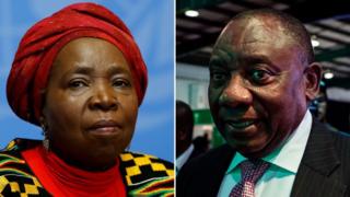 Mr Ramaphosa (Midig) Ms Dlamini-Zuma (Bidix)