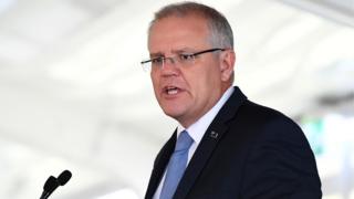 Prime Minister Scott Morrison addresses the Australia-Israel Chamber of Commerce on March 18, 2019 in Melbourne, Australia.