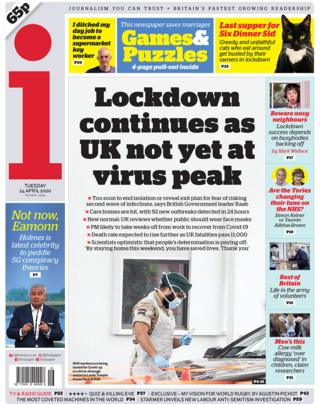 Front page of the i