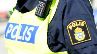 A policeman patrols the streets of Stockholm, Sweden, 9 April 2017