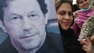 Supporters of jailed former Prime Minister Imran Khan"s Pakistan Tehrik-e-Insaf party attend a rally ahead of the general elections in Karachi, Pakistan, 14 January 2024.
