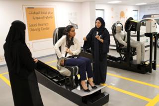 A driving lesson at Saudi Aramco Driving Center in Dhahran