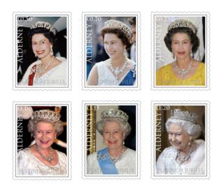 Guernsey stamps commemorating the Queen's platinum jubilee