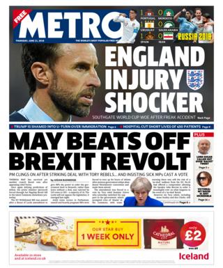 Metro front page - 21/06/18