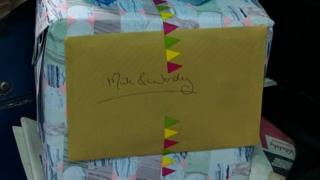 Card addressed to Mick and Wendy