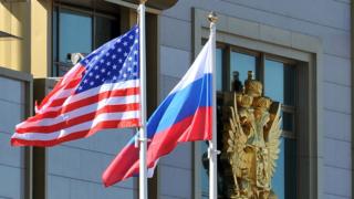 US and Russian flags