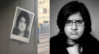 A picture of the underpass installation next to a picture Bisha K. Ali says was used