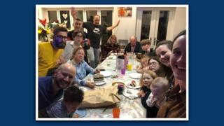 Ben's family celebrate his wife's birthday