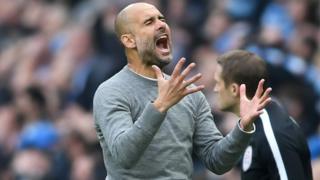 Pep Guardiola when dem miss chance