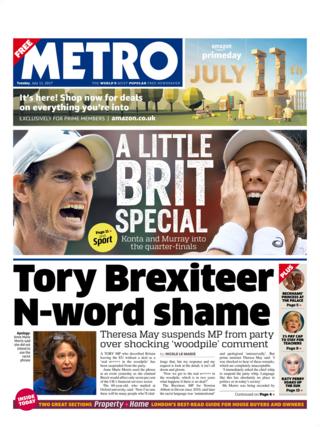 Metro front page