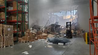A warehouse employee recorded a video of the crash site aftermath
