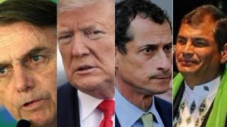 Jair Bolsonaro, Donald Trumpo, Anthony Weiner e Rafael Correa