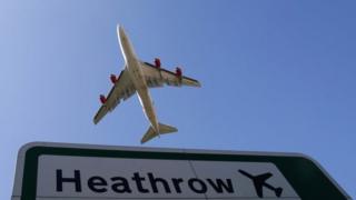 Aeroplane taking off from Heathrow Airport