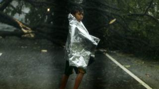 Child in Typhoon Koppu