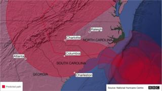 Hurricane Florence path