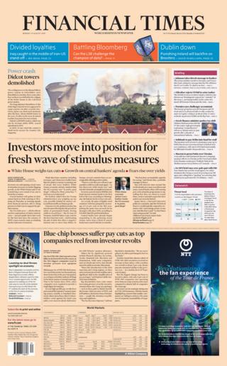 Front page of the Financial Times