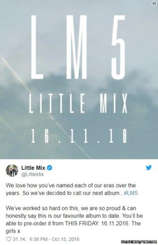 Little Mix tweet