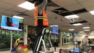 Emergency services inside the store