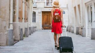 Female tourist abroad