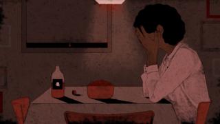 Catherine llorando