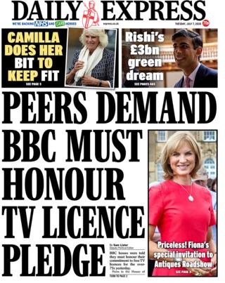 Daily Express front page