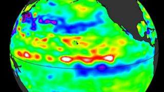 Imagen de satélite mostrando o La Niña