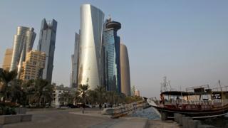 Buildings at the Doha Corniche, Qatar (30 August 2016)