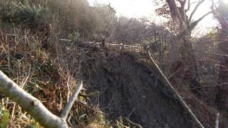 Collapsed road