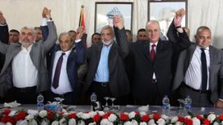 Viongozi wa Palestina katika mkutano wa awali