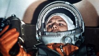 Yuri Gagarin on board Vostok 1