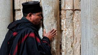 A Christian Ethiopian priest in the Old City of Jerusalem