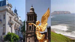 Collage de Buenos Aires, Ciudad de México y Lima.
