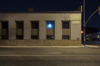 A building at night