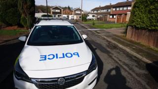 Police car near the house