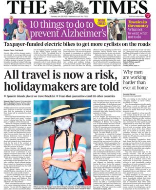 The Times front page