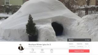 Airbnb advert of igloo