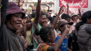 Opposition MPs and their supporters gather on the May 13 Square on Antananarivo on May 26, 2018, to demand the resignation of Madagascar"s President Hery Rajaonarimampianina.