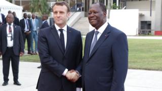 Shugaba Macron da Alassane Ouattara na Cote d'Ivoire