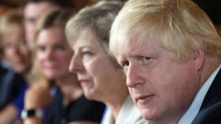 Justine Greening, Theresa May, and Boris Johnson