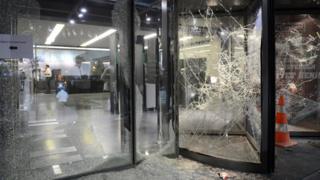 Hurriyet offices damaged by protesters (8 Sept)
