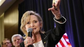 US Republican Senator Cindy Hyde-Smith Speaks at an Election Night in Jackson, Mississippi, November 27, 2018