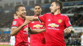 Manchester United midfielder Jesse Lingard (left)
